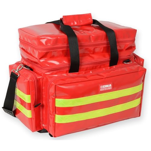 GIMA - Emergency Smart Bag, Rot Farbe, Polyester, PVC-beschichtet, leere, Trauma, Rettungsdienst, ärztliche, Erste Hilfe, Krankenpfleger, Mehrtaschenbeutel für Sanitäter, 55x35x38 cm von GIMA