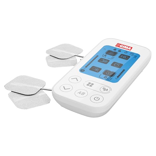 GIMA Tens Kura Elektrotherapeutisches Gerät mit zwei Kanälen und 6 Programmen mit Massagefunktion, Sprachen 2, 28432 von GIMA