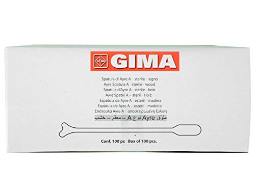 GiMa 29745 Spatel von Ayre, Holz, Typ A, steril, 18 cm Länge, 100 Stück von GIMA