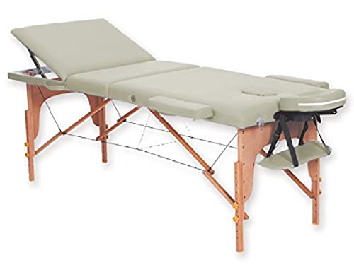 GiMa 44013 Massageliege aus Holz A 3 Abschnitte, Cremefarben von GIMA