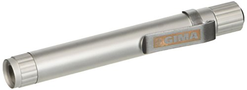 Gima - Professionelle Stiftleuchte GIMA, LED, Diagnostikleuchte, aus Metall, Silberfarbe, Ein/Aus-Schalten durch Druckknopf. von GIMA