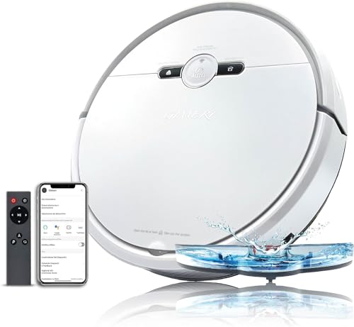 GIMERI Roboterstaubsauger und Bodenwischer Akku 4400 mAh WI-Fi kompatibel Alexa Google, Maße 320 x 78 mm, automatische Aufladung, Fallschutz, Absaugung 2000 Pa GIMERI Roboterstaubsauger und Bodenwischer Akku 4400 mAh WI-Fi kompatibel Alexa Google, Maße 320 x 78 mm, automatische Aufladung, Fallschutz, Absaugung 2000 Pa von GIMERI