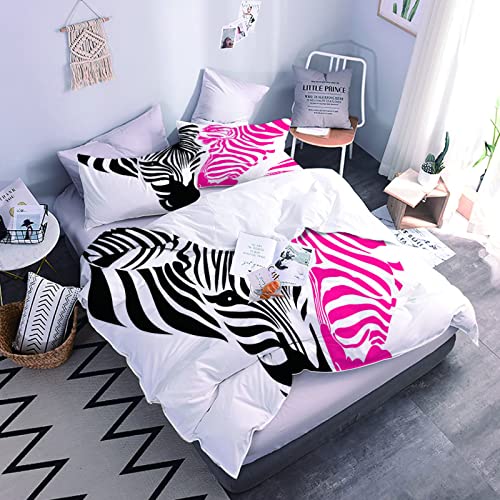 Biber Bettwäsche 135X200 Bettwäsche Set 3 Teilig Flauschige Bettbezug Und 2 Kissenbezüge Mit Reißverschluss 3D Tierisches Zebra Druck Muster Microfaser Bettbezüge Für Kinder von GIMFRY