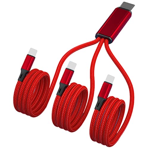 GIMIRO 3 in 1 USB Typ C auf Typ C Ladekabel [120CM Jeder Zweig] 66W Max PD Schnellladung Multi-use USB C Datenkabel für Auto-Aufladung Kompatibel mit HUAWEI XIAOMI SAMSUNG (Red/C-CCC) von GIMIRO