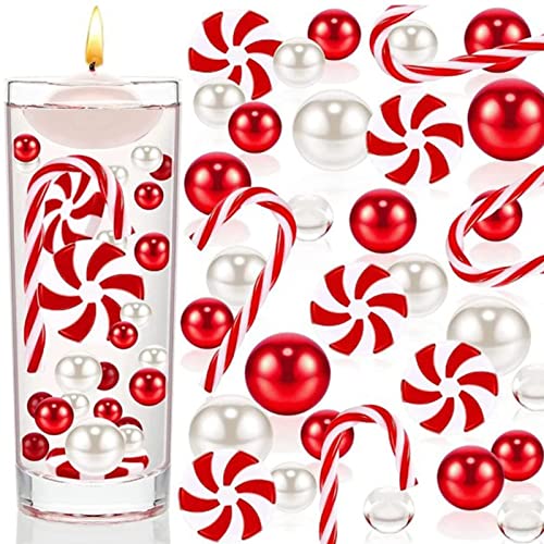 GIMOCOOL 6054 Stück Weihnachten Wasserperlen für Vasen Füller, Durchsichtige Wasserperlen, Weihnachts vasen füller Floating Pearls, Schwebende Weihnachtsperlen für Tafelaufsätze (ohne Kerzen/Vase) von GIMOCOOL