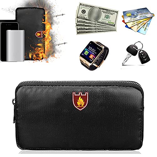 GIMOCOOL Feuerfeste Tasche, Feuerfeste Tasche Für Dokumente, Silikonbeschichtet, Zur Aufbewahrung Von Wertsachen Und Zum Schutz Der Privatsphäre (Bargeld/Schmuck/Schlüssel) 20,5 X 11 X 2 cm von GIMOCOOL