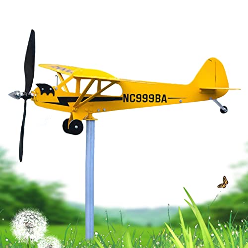 GIMOCOOL Flugzeug-Windspiel, Wetterfahne für Garten-Windspiel, zartes und schönes Metall-Windrad im Freien, klassisches Flugzeug von GIMOCOOL