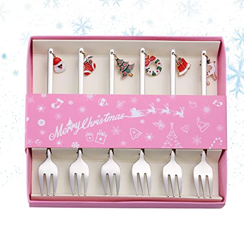 GIMOCOOL Weihnachtskaffeelöffel - 6 Stück Weihnachtsgabeln mit Weihnachtsanhänger | Rührlöffel aus Edelstahl, Teelöffel, Kaffeelöffel mit Weihnachtsanhänger für Weihnachtsfeier, Geschirr, Dekoration GIMOCOOL Weihnachtskaffeelöffel - 6 Stück Weihnachtsgabeln mit Weihnachtsanhänger | Rührlöffel aus Edelstahl, Teelöffel, Kaffeelöffel mit Weihnachtsanhänger für Weihnachtsfeier, Geschirr, Dekoration von GIMOCOOL