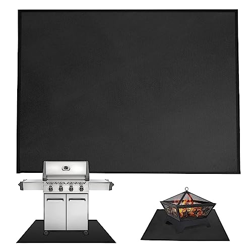 Grillmatte Bodenschutz | 100 x 182 cm Grillmatte für Gasgrill Bodenschutz | Grillteppich Bodenschutzmatte Feuerfeste Anti-fettig Feuerstellenmatte Outdoor BBQ Matte für Gasgrill Holzkohlegrill von GIMOCOOL