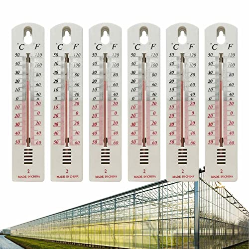 Wandthermometer Innen, 6 Stück Zimmerthermometer Innen, Wandmontiertes Thermometer Raumtemperatur, Temperaturmessgerät Mit ?/?, Für Indoor Outdoor Garden von GIMOCOOL