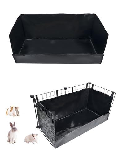 GINIDEAR Meerschweinchen-Käfig, Katzentoilette und Heu-Futterstation für Meerschweinchen, Kaninchen, Hamster, Igel, Frettchen und andere Kleintiere. Für 71,1 x 33 cm große Fläche, Schwarz von GINIDEAR