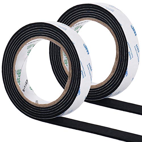 GIOYA 22mm Möbelpads Rolle, 2m x 2 Rollen Selbstklebender Filzstreifen für Hartholzböden zur Vermeidung von Kratzern Schalldämmung (Schwarz) von GINOYA