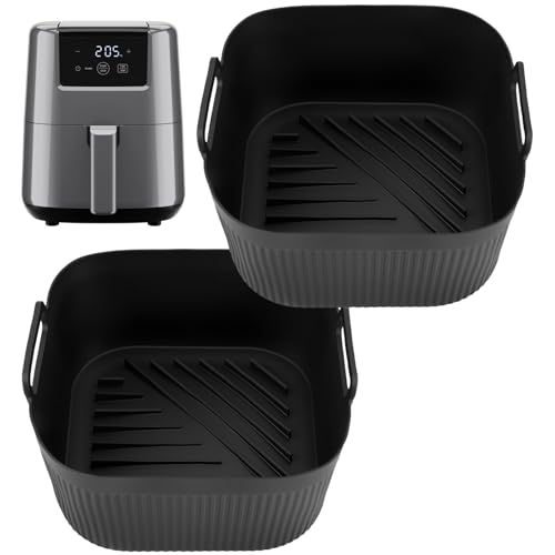 GINOYA Kleine Luftfritteusen-Einsätze für Chefman 2L Mini Air Fritteuse, 2 Stück Silikon-Zubehör für Cosori / Daewoo Small/Tower T17025 Vortx Compact 2L/1,5L GINOYA Kleine Luftfritteusen-Einsätze für Chefman 2L Mini Air Fritteuse, 2 Stück Silikon-Zubehör für Cosori / Daewoo Small/Tower T17025 Vortx Compact 2L/1,5L von GINOYA