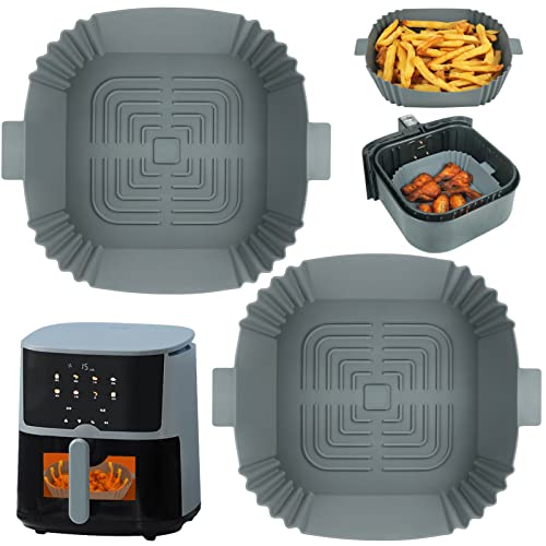 GINOYA 2 Silikonform für Fabuletta/Russell Hobbs Heißluftfritteuse 4L, 16.3cm (Außen: 20cm) Quadratische Silikon Geeignet für 3,5L-5,5L Fritteusen, mit Ninja,COSORI,Philips,Tefal Airfryer GINOYA 2 Silikonform für Fabuletta/Russell Hobbs Heißluftfritteuse 4L, 16.3cm (Außen: 20cm) Quadratische Silikon Geeignet für 3,5L-5,5L Fritteusen, mit Ninja,COSORI,Philips,Tefal Airfryer von GINOYA