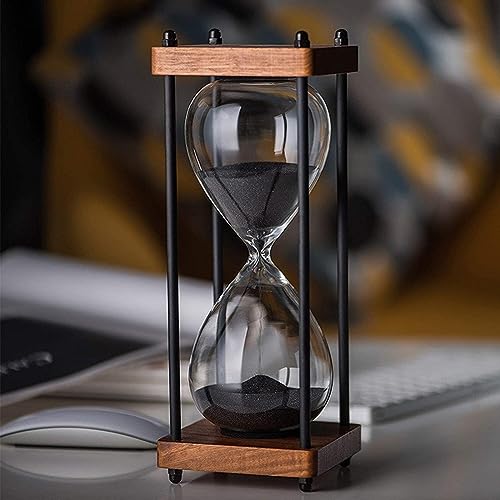 Sanduhr-Timer, Sanduhr, 15 bis 30 Minuten, großer Sanduhr-Timer, schwarze Sanduhr-Dekoration, Schreibtisch-Schlafzimmer-Sanduhr Timer (Farbe: Schwarz, Größe: 15 Minuten) (Farbe: Schwarz, Größe: 15 von GINTON