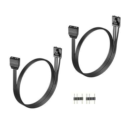 GINTOOYUN 2 Pcs 5V 3-Pin ARGB Konvertierungskabel Corsair 4-Pin Weiblich zu 5V 3-Pin ARG Weiblich Konvertierungskabel für Corsair Controller,QL,LL120,ICUE,Shenguang Sync,Asus etc(11.4 Zoll)(Stil 2) von GINTOOYUN