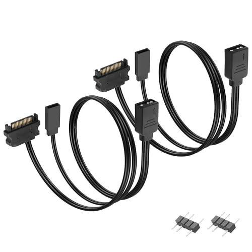 GINTOOYUN 2 Stück 15-poliges SATA-zu-RGB-Lüfter-Stromkabel 22AWG 15-poliger SATA-Stecker+2-poliger Neustartknopf-Stecker zu 3-poligem RGB-Buchsen-RGB-Lüfter-Stromkabel für RGB-Lüfter usw(12,72 Zoll) GINTOOYUN 2 Stück 15-poliges SATA-zu-RGB-Lüfter-Stromkabel 22AWG 15-poliger SATA-Stecker+2-poliger Neustartknopf-Stecker zu 3-poligem RGB-Buchsen-RGB-Lüfter-Stromkabel für RGB-Lüfter usw(12,72 Zoll) von GINTOOYUN