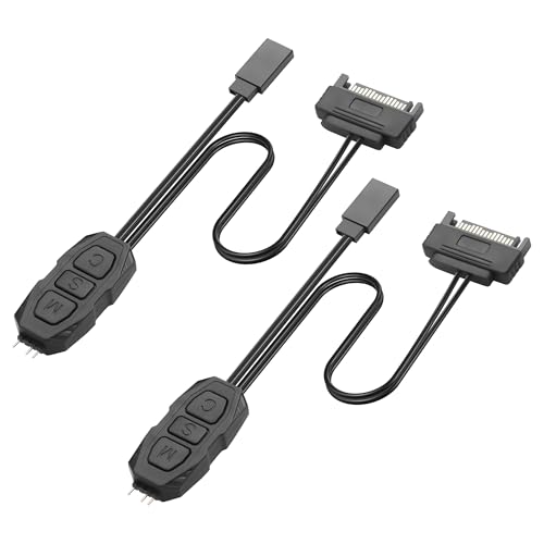 GINTOOYUN 2 Stück SATA zu 5V 3-Pin ARGB Fan Netzkabel 22AWG SATA 15-Pin+ 2 Pin Restart Button Male zu 3 Pin RGB Male Fan Geschwindigkeitssteuerung Farbkontroller GINTOOYUN 2 Stück SATA zu 5V 3-Pin ARGB Fan Netzkabel 22AWG SATA 15-Pin+ 2 Pin Restart Button Male zu 3 Pin RGB Male Fan Geschwindigkeitssteuerung Farbkontroller von GINTOOYUN