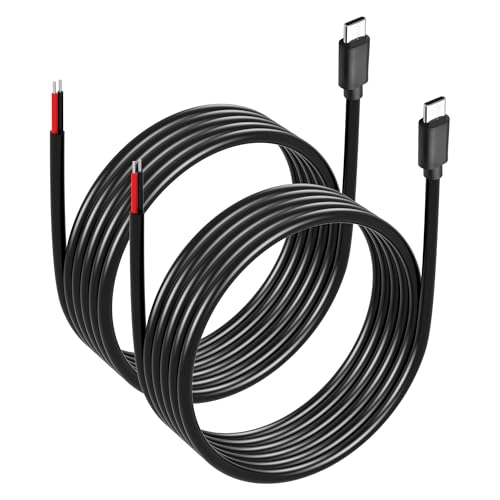 GINTOOYUN 2PCS 2M/78,74 Zoll USB C zu 2-Pin Bare Wire Kabel 5V/3A USB Typ C männlicher Stecker 2-Pin Bare Wire offenes End-Netzkabel (2m) von GINTOOYUN
