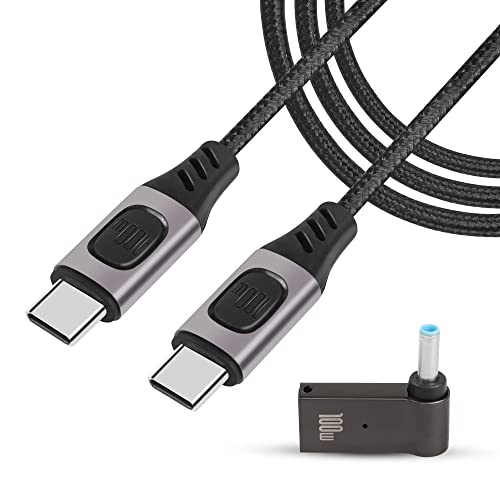 GINTOOYUN 59inch PD100W schnelles Lade-Typ-C-Kabel, Nylon geflochtenes USB-C-Mann bis USB-C-Kabel mit USB-C bis 4,5 PS-Adapter für Laptops, Mobiltelefone, Ladebanken usw. von GINTOOYUN