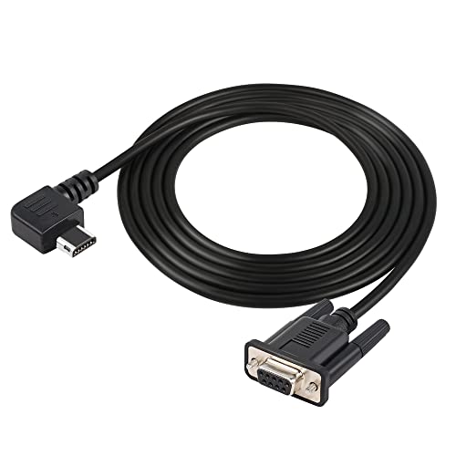 GINTOOYUN Mini USB 12P auf DB9 Kabel, rechtwinkliger Mini 12P Stecker auf DB9 Buchse mit Schraubkabel zur Schalttafelmontage, 6,5 Fuß 2 Meter von GINTOOYUN