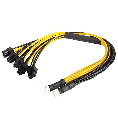 GINTOOYUN O-Typ-Terminal zu Grafikkarte 6-Pin-Kabel O-Typ-Terminal zu 5 * 6-Pin-Buchse PCIE-Grafikkarten-Stromverteilerkabel 16,1 Zoll von GINTOOYUN