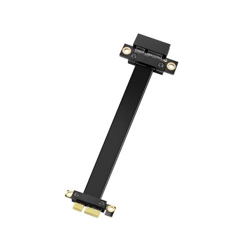 GINTOOYUN PCI-E 1X Erweiterungsadapter Jumper Kabel horizontal 180 Grad PCIE 1X Mann zu horizontal 180 Grad weibliches Erweiterungskabel für Grafikkarten,NICs,Soundkarten,etc(3.93Inch)(180 Grad 10CM) von GINTOOYUN