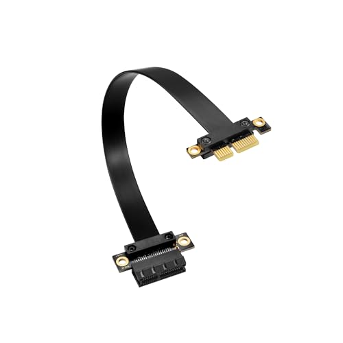 GINTOOYUN PCI-E 1X Erweiterungsadapter Jumper Kabel horizontal 180 Grad PCIE 1X Mann zu horizontal 180 Grad weibliches Erweiterungskabel für Grafikkarten,NICs,Soundkarten,etc(7.87Inch)(180 Grad 20CM) von GINTOOYUN