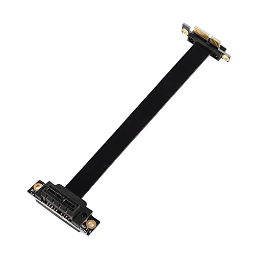 GINTOOYUN PCIE 1X Verlängerungskabel 90 Grad PCI Express 3.0 1X Stecker auf Buchse Oben Wireless Netzwerkkarte Soundkarte Anschlusskabel (15cm, Slot 90° nach Oben)(15CM) von GINTOOYUN