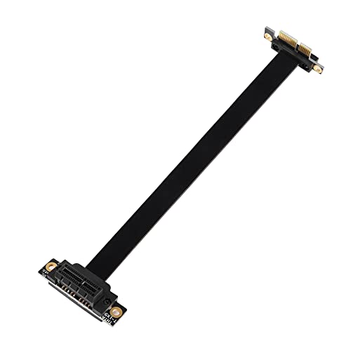 GINTOOYUN PCIE 1X Verlängerungskabel 90 Grad PCI Express 3.0 1X Stecker auf Buchse oben Wireless Netzwerkkarte Soundkarte Anschlusskabel (20cm, Slot 90° nach oben)(20CM) von GINTOOYUN