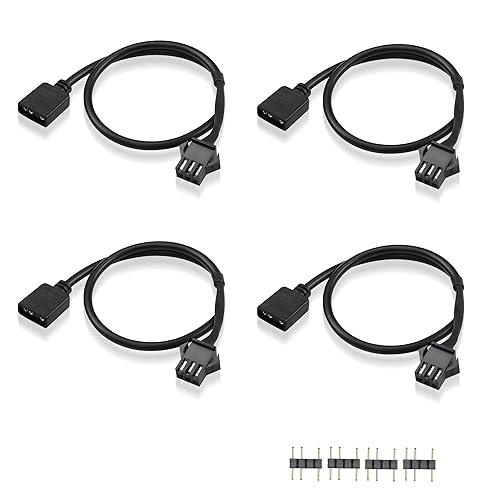 GINTOOYUN RGB Verlängerungskabel 3-Pin auf SM 3-Pin weibliche ARGB Stecker Adapter Kabel 5V 3-Pin adressierbare RGB Verlängerungskabel für RGB Fan, PC LED Streifen (0.98FT)(Stil 4) von GINTOOYUN