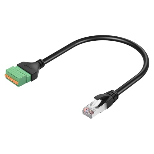 GINTOOYUN RJ45 zu 8-poligem gecrimptem Klemmenkabel Cat5 Quick Crimping Spring Ethernet Kabel RJ45 8P8C Stecker zu 8-poligem lötlosem abnehmbarem Terminal Ethernet Kabel für Laptop(13.07 Zoll) von GINTOOYUN
