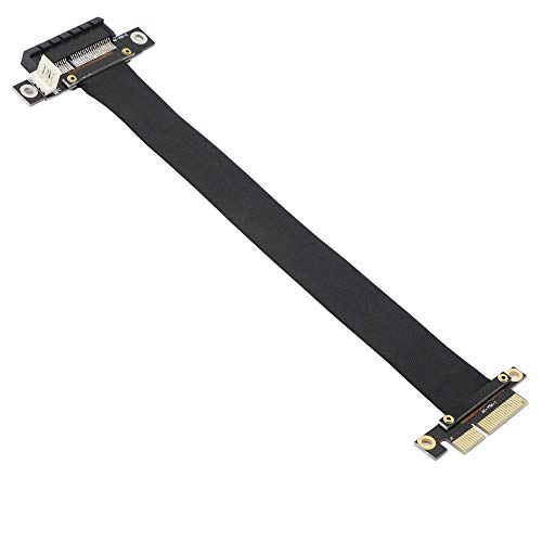 PCIE 4X Verlängerungskabel,PCI-Express 3.0 4X Männlich zu weiblicher Riser Cable PCI-E 4X Extender Adapter Jumper for Graphics Card（23cm,180° von GINTOOYUN