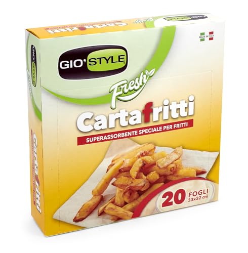 GIO'STYLE 20 Blatt Frittierpapier Fresh | 33 x 32 cm | hält und absorbiert Fett | doppellagig | Made in Italy GIO'STYLE 20 Blatt Frittierpapier Fresh | 33 x 32 cm | hält und absorbiert Fett | doppellagig | Made in Italy von GIO'STYLE