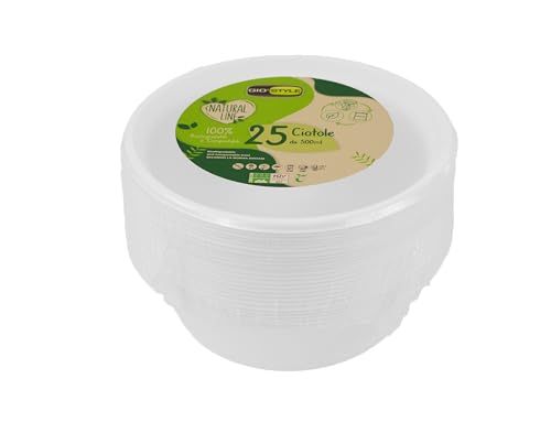 GIO'STYLE 25 Schalen 400 ml | Zellstoff | biologisch abbaubar und kompostierbar von GIO'STYLE