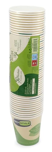 GIO'STYLE 50 Wasserbecher 200 cc | Papier und PLA | biologisch abbaubar und kompostierbar von GIO'STYLE