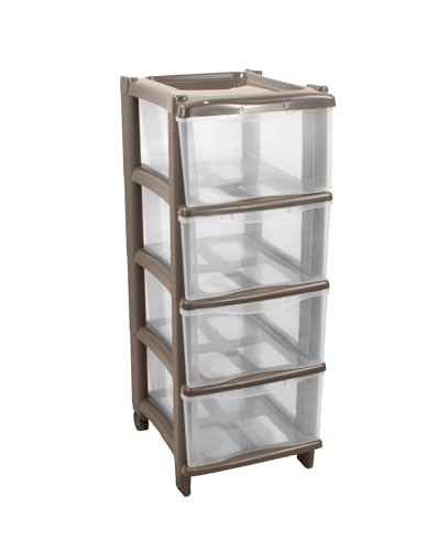 GIO'STYLE Essential Cassie Kommode | 4 Schubladen | Anthrazit | H 76 cm | Made in Italy von GIO'STYLE