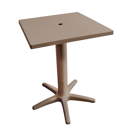 GIO'STYLE Gartentisch Jupiter, Taupe, 60 x 60 cm, Polypropylen, hergestellt in Italien von GIO'STYLE