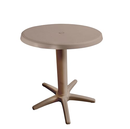 GIO'STYLE Gartentisch Neptun | Taupe | Ø 60 cm | Polypropylen | Made in Italy von GIO'STYLE