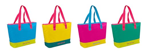 GIO'STYLE Kühltasche Beach Tote Fluo | verschiedene Farben | 20 l | Schultergriffe | Streifendruck von GIO'STYLE
