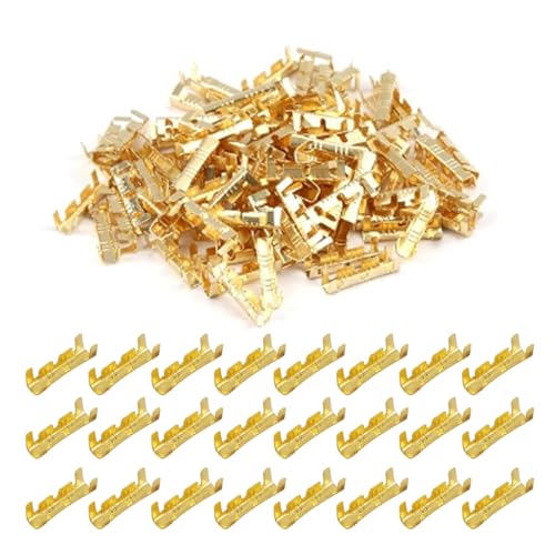 100PCS Stoßverbinder Messing 0,5-1,5mm Kabelverbinder für Befestigungsteile Klammern und Verbindungsplatten Schnellverbinder Drahtklemmen Crimpverbinder Elektrische Draht Crimp Connector von GIONAR