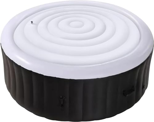 165cm Aufblasbare Abdeckung Whirlpool - Mspa Whirlpool Thermoabdeckung Rund -Thermoabdeckung für Whirlpools Outdoor Winterfest 6 Personen von GIONAR