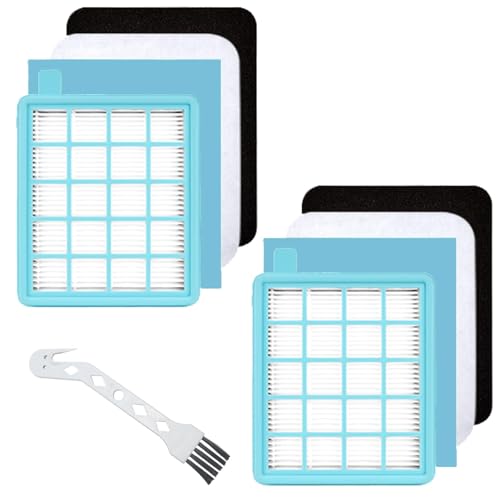 2x Filterset 4-teilig für Philips FC8058/01 Staubsaugerfilter für Philips PowerPro Active, PowerPro Compact Staubsauger FC8630-FC8639 FC8640-FC8649, FC8470-FC8479, FC9520-FC9529, FC9320-FC9327 von GIONAR