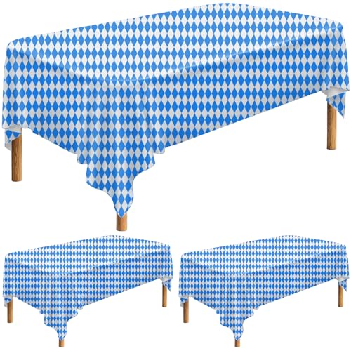 3 Stück Oktoberfest Tischdecke Oktoberfest Bayerische Flagge Karierte Tischdecke Blaue Diamanten Bayerische Tischdecke für deutsche Oktoberfest-Partydekorationen von GIONAR