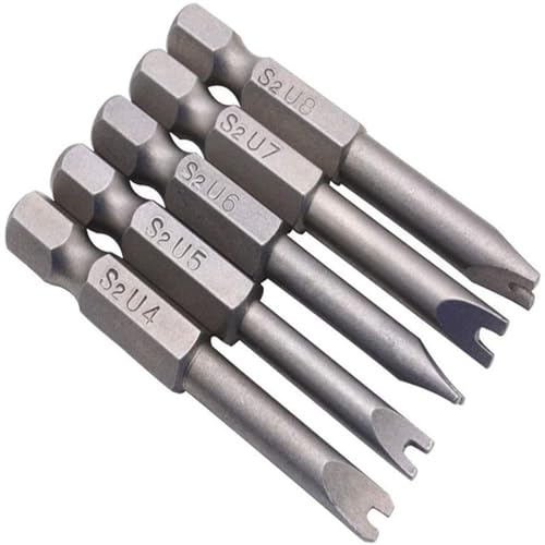5 Stück Schraubendreher Bits U Typ U4/U5/U6/U7/U8 Form Schraubendreher 50 mm Länge S2 1/4" Sechskantschaft Legierter Stahl Spezial Bit Set mit Magnatischer 5 Stück Schraubendreher Bits U Typ U4/U5/U6/U7/U8 Form Schraubendreher 50 mm Länge S2 1/4" Sechskantschaft Legierter Stahl Spezial Bit Set mit Magnatischer von GIONAR