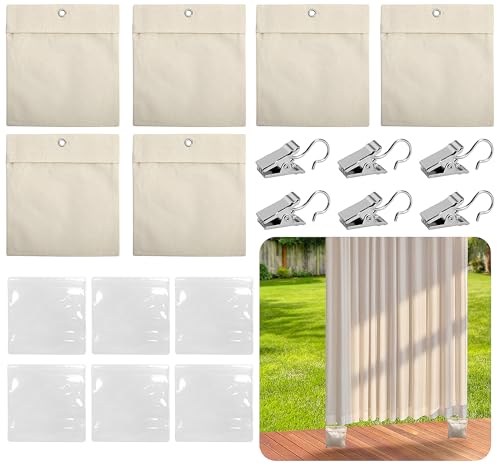 6er Set Gewichtstasche für Außenvorhänge-Tragbare Gewicht Tasche-Outdoor-Vorhang Sandsack-Schwerlast Drapery Gewichte für Pavillon Drapes Cabana Gazebo Garten Zelte Tischdecken von GIONAR