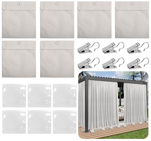 6er Set Gewichtstasche für Außenvorhänge-Tragbare Gewicht Tasche-Outdoor-Vorhang Sandsack-Schwerlast Drapery Gewichte für Pavillon Drapes Cabana Gazebo Garten Zelte Tischdecken von GIONAR