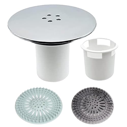Duschabfluss Abdeckung, Chromatierte Kunststoff Duschabflussabdeckung, 90 mm/115 mm Duschabflussabdeckung für Viega Tempoplex Ablaufgarnitur, Haarfänger inklusive, mit 2 Filter Bodenablaufabdeckung Duschabfluss Abdeckung, Chromatierte Kunststoff Duschabflussabdeckung, 90 mm/115 mm Duschabflussabdeckung für Viega Tempoplex Ablaufgarnitur, Haarfänger inklusive, mit 2 Filter Bodenablaufabdeckung von GIONAR
