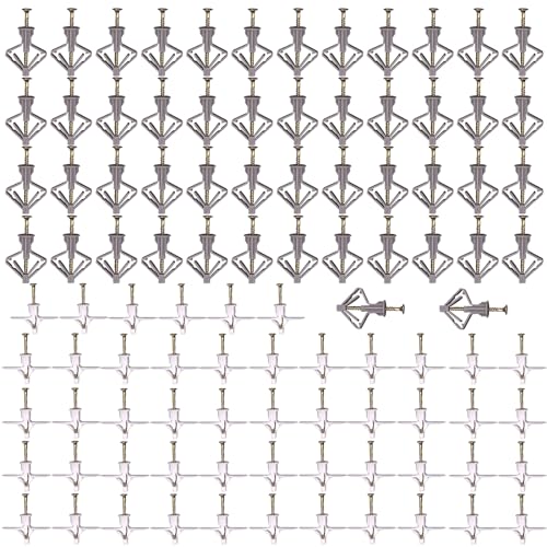 GIONAR 100 Stück Gipskartondübel Set, Hochleistungs Gipskartondübel und Schrauben, Trockenbau Anker mit Schrauben, für Trockenbau- und Gipsfaserplatten, Ideal für TV Wandhalterungen und mehr GIONAR 100 Stück Gipskartondübel Set, Hochleistungs Gipskartondübel und Schrauben, Trockenbau Anker mit Schrauben, für Trockenbau- und Gipsfaserplatten, Ideal für TV Wandhalterungen und mehr von GIONAR