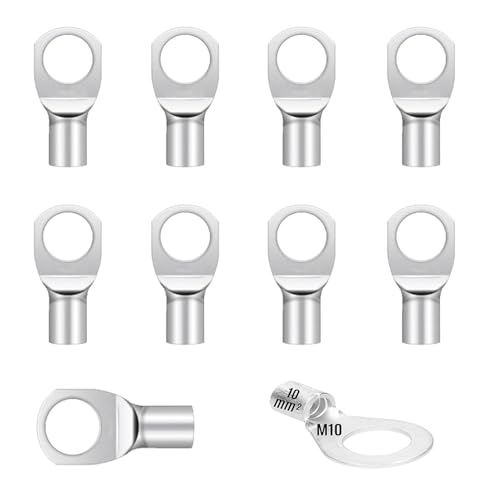 GIONAR 10 Stück Kabelschuhe 10mm2, Ringkabelschuh M10, Rohrkabelschuhe, Rohrkabelschuhe set für Kfz Batteriekabel, Kabelschuhe Sortiment für Auto Motorräder Boote GIONAR 10 Stück Kabelschuhe 10mm2, Ringkabelschuh M10, Rohrkabelschuhe, Rohrkabelschuhe set für Kfz Batteriekabel, Kabelschuhe Sortiment für Auto Motorräder Boote von GIONAR